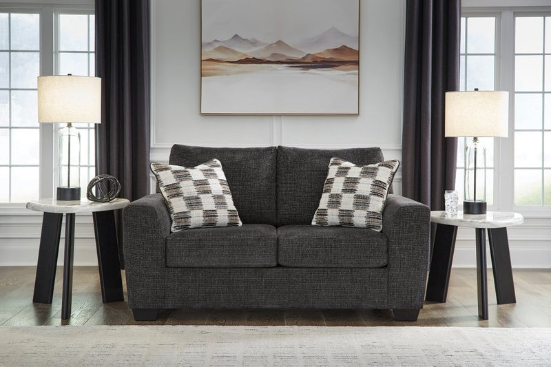 Loreo Ebony Loveseat - WCC Furniture & Mattress Center Lafayette & Lake Charles