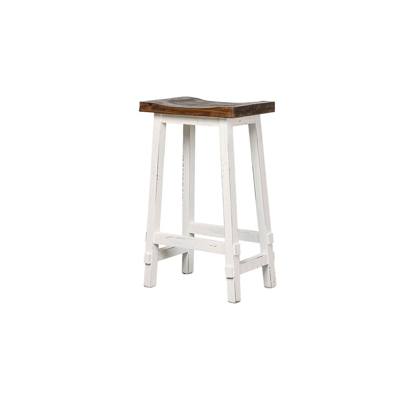 Louisiana Aged White Tobacco Top Saddle Stool - WCC Furniture & Mattress Center Lafayette & Lake Charles