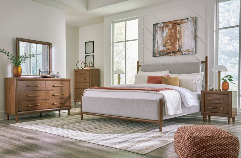 Lyncott Upholstered Bed, Dresser & Mirror - WCC Furniture & Mattress Center Lafayette & Lake Charles