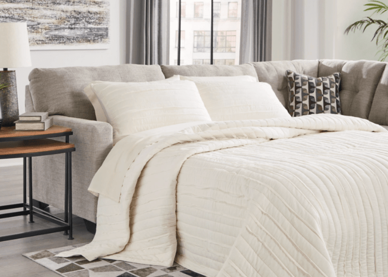 Mahoney Pebble Full Sleeper Sectional w/ RAF Chaise - WCC Furniture & Mattress Center Lafayette & Lake Charles