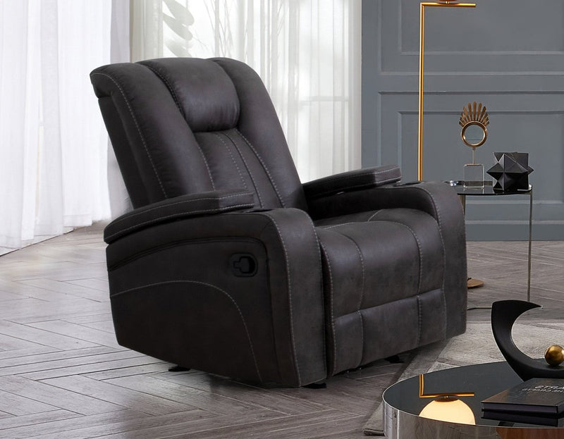 Marlow Charcoal Glider Recliner - WCC Furniture & Mattress Center Lafayette & Lake Charles