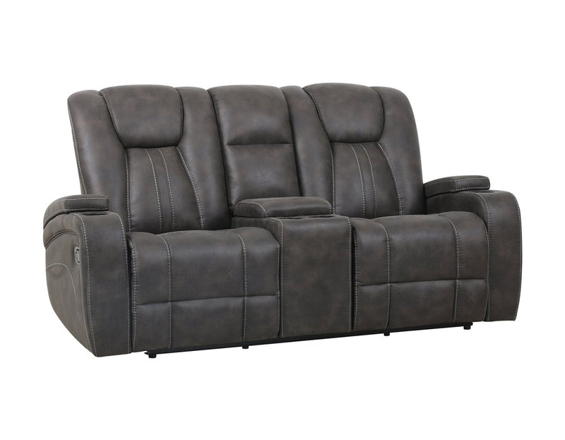 Marlow Charcoal Manual Reclining Loveseat w/ Console - WCC Furniture & Mattress Center Lafayette & Lake Charles