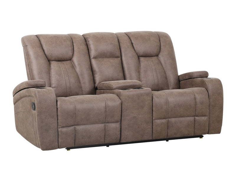 Marlow Sand Manual Reclining Loveseat w/ Console - WCC Furniture & Mattress Center Lafayette & Lake Charles