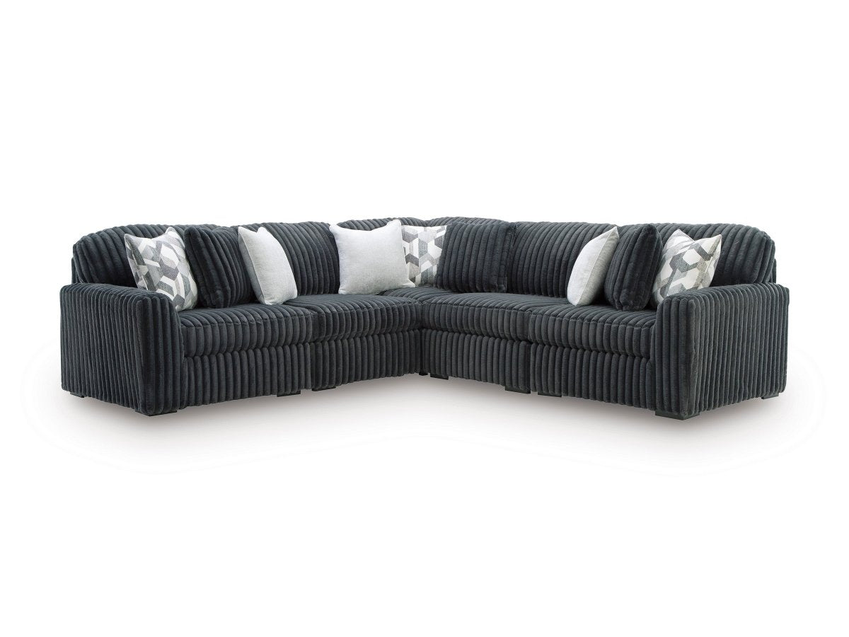Midnight Madness L shaped Gunmetal Sectional - WCC Furniture & Mattress Center Lafayette & Lake Charles