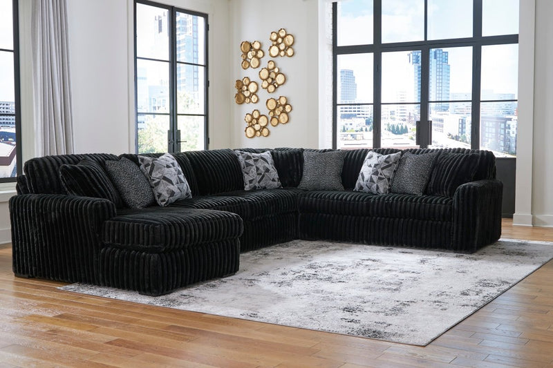 Midnight Madness LAF Chaise U Shaped Sectional - WCC Furniture & Mattress Center Lafayette & Lake Charles