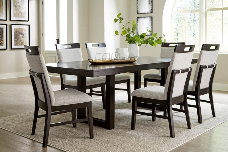 Neymorton Dark Grayish Brown 7 Piece Dining Set - WCC Furniture & Mattress Center Lafayette & Lake Charles