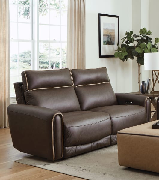 Nico Walnut Power Reclining Loveseat - WCC Furniture & Mattress Center Lafayette & Lake Charles
