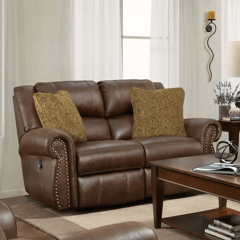 Pickett Walnut Rocking Reclining Loveseat - WCC Furniture & Mattress Center Lafayette & Lake Charles