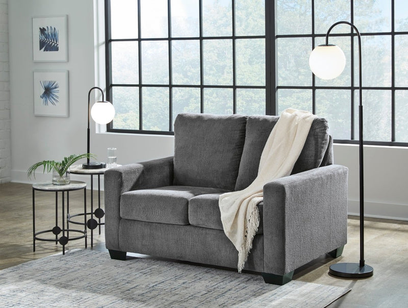 Rannis Pewter Twin Loveseat Sleeper - WCC Furniture & Mattress Center Lafayette & Lake Charles