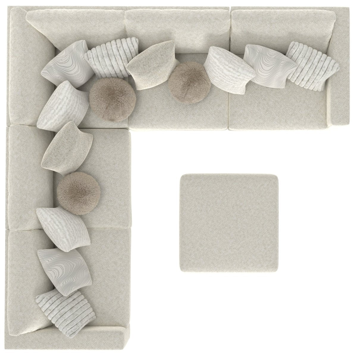 Ritzy Bone L - Shape Sectional - WCC Furniture & Mattress Center Lafayette & Lake Charles