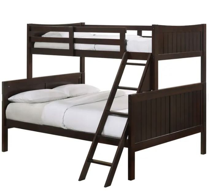 Sami Espresso Twin/Full Bunk Bed w/Ladder - WCC Furniture & Mattress Center Lafayette & Lake Charles