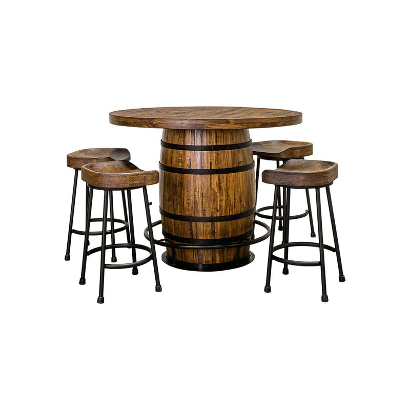 Sawyer Barrel Dining Table Set - WCC Furniture & Mattress Center Lafayette & Lake Charles