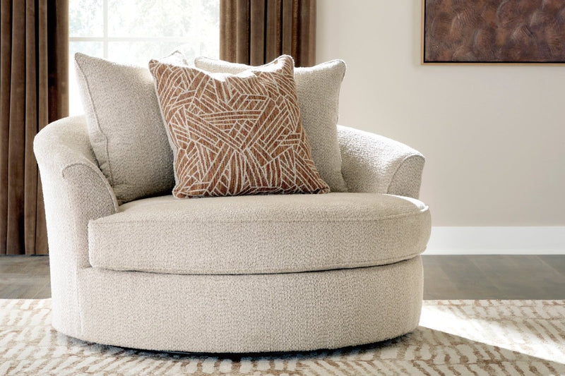 Steelwater Retreat Latte Oversized Swivel Accent Chair - WCC Furniture & Mattress Center Lafayette & Lake Charles