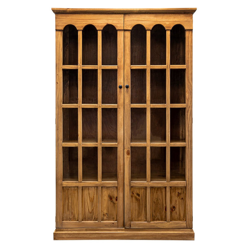 Walden Wheat 2 Glass Door Display Cabinet - WCC Furniture & Mattress Center Lafayette & Lake Charles