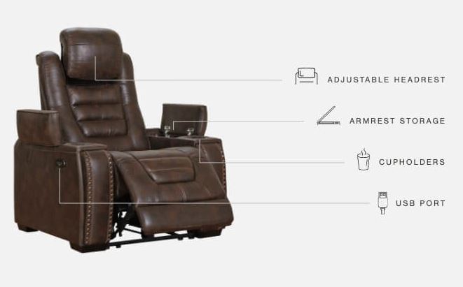 Game Zone Bark Power Recliner/ADJ Headrest