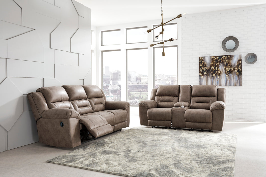 Stoneland Fossil Reclining Sofa/Couch & Double Reclining Loveseat