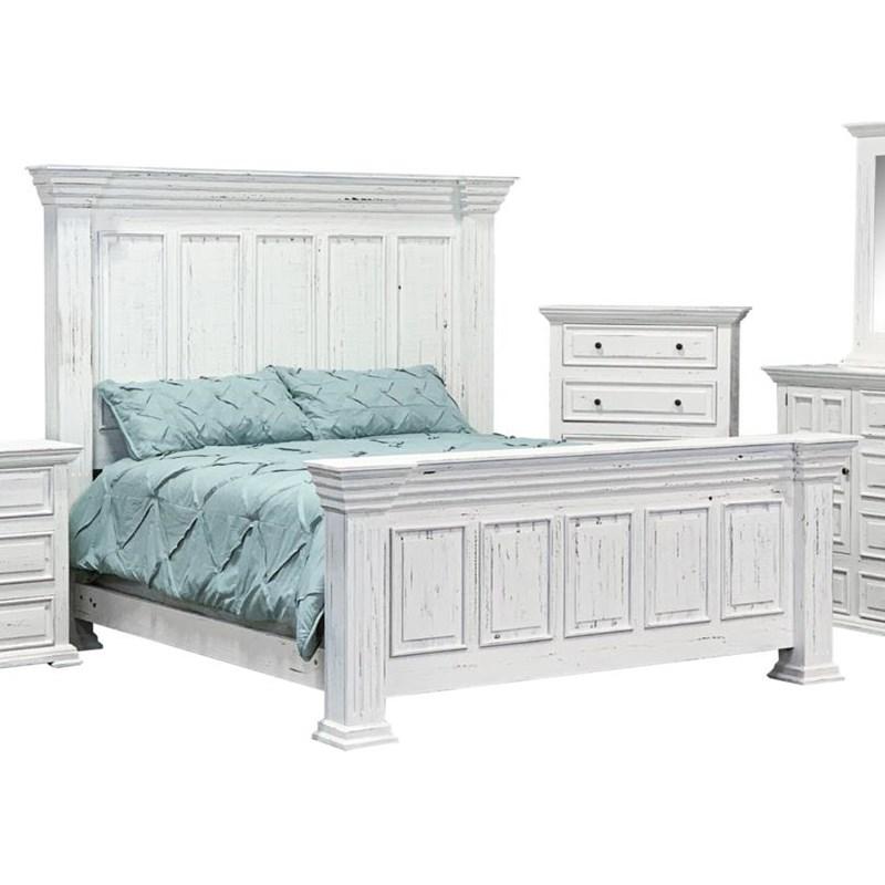Lafitte White King Bed, Dresser & Mirror