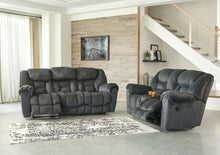 Load image into Gallery viewer, Capehorn Granite Reclining Sofa/Couch &amp; Double Reclining Loveseat with Console
