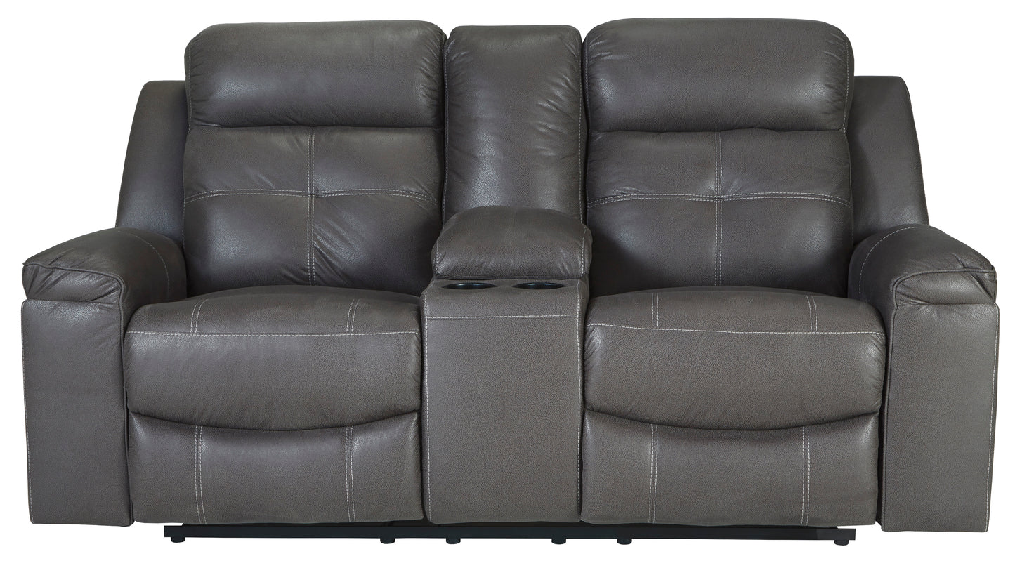 Jesolo  Dark Gray Double Rec Loveseat w/Console
