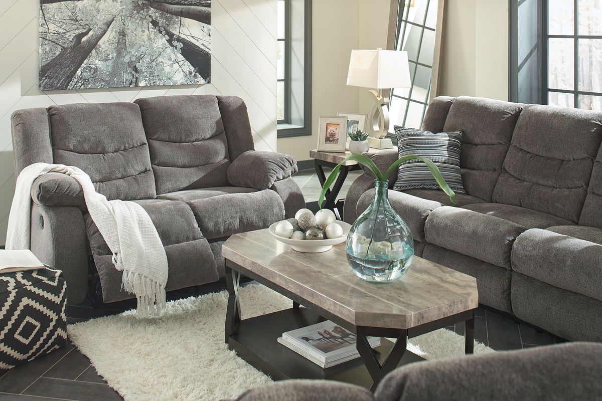 Tulen Gray Reclining Sofa/Couch & Reclining Loveseat