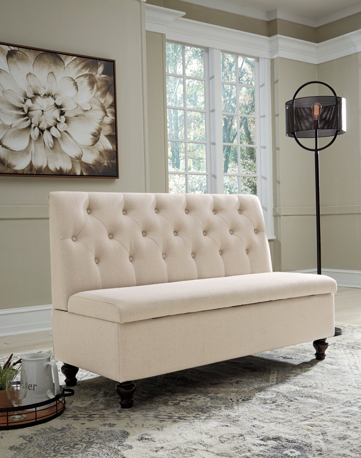 Gwendale Light Beige Storage Bench