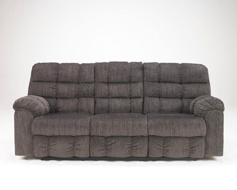 Acieona Slate Reclining Sofa/Couch with Drop Down Table