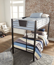 Load image into Gallery viewer, Dinsmore Black/Gray Twin/Twin Bunk Bed w/Ladder
