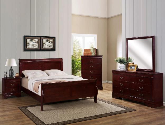 Louis Philip Cherry King Bed