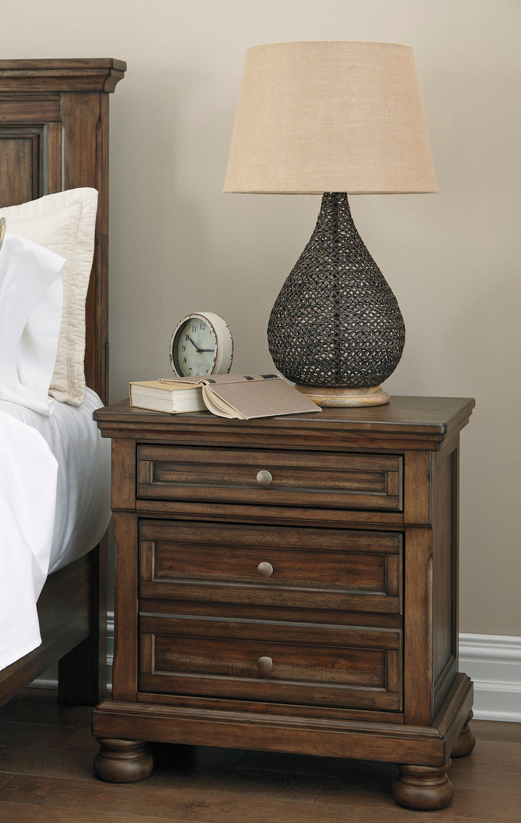 Flynnter Medium Brown Two Drawer Night Stand