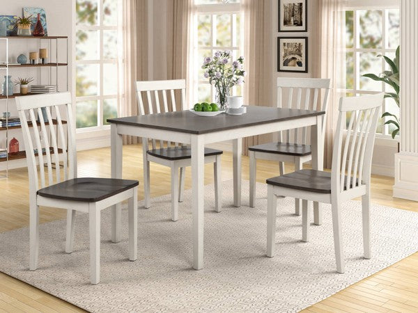 Crown Mark Brody White/Grey 5 Piece Dining Set