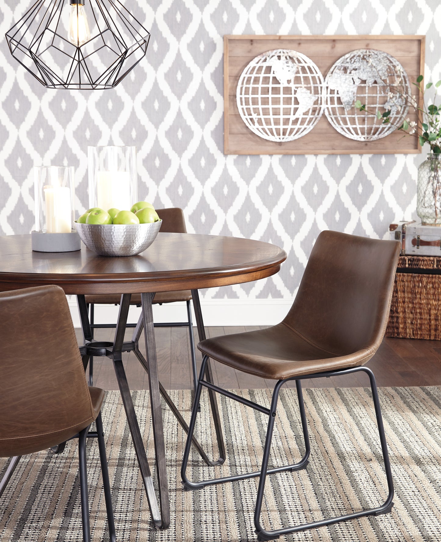 Centiar Two-tone Brown 5 Piece Round Dining Set