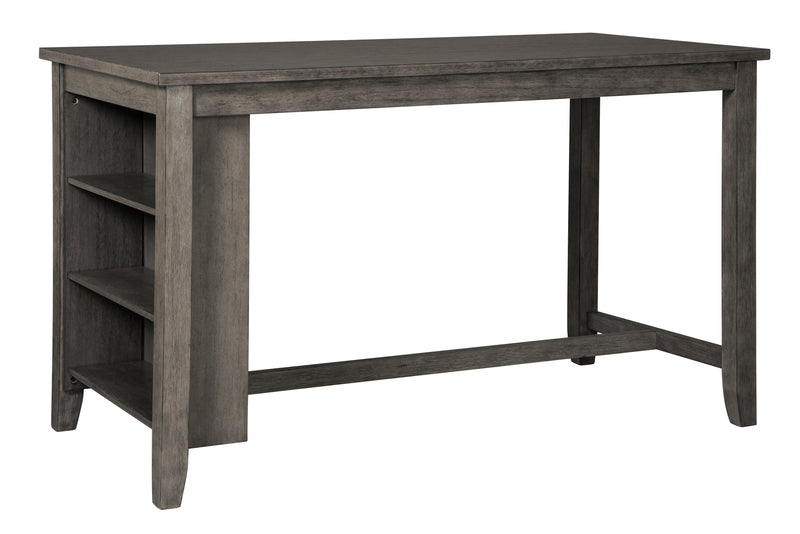 Caitbrook Dark Gray Rectangular Dining Room Counter Table