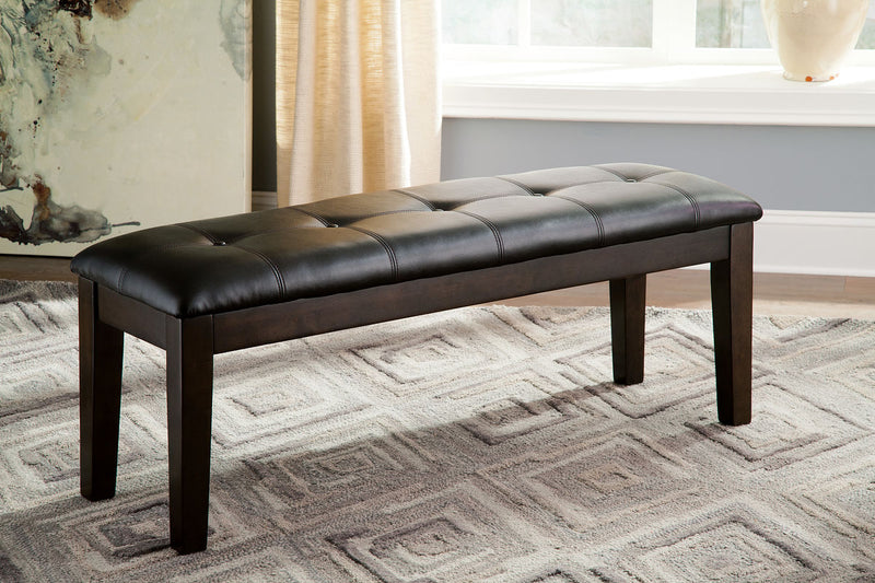 Haddigan Dark Brown Large Upholstered Dining Room Bench