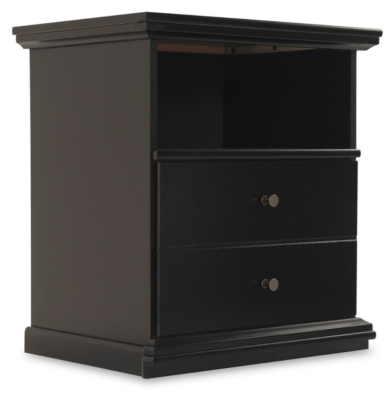 Maribel Black One Drawer Night Stand