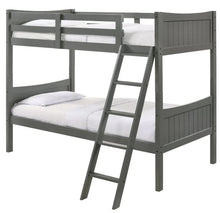 Load image into Gallery viewer, Sami Grey Twin/Twin Bunk Bed w/Ladder
