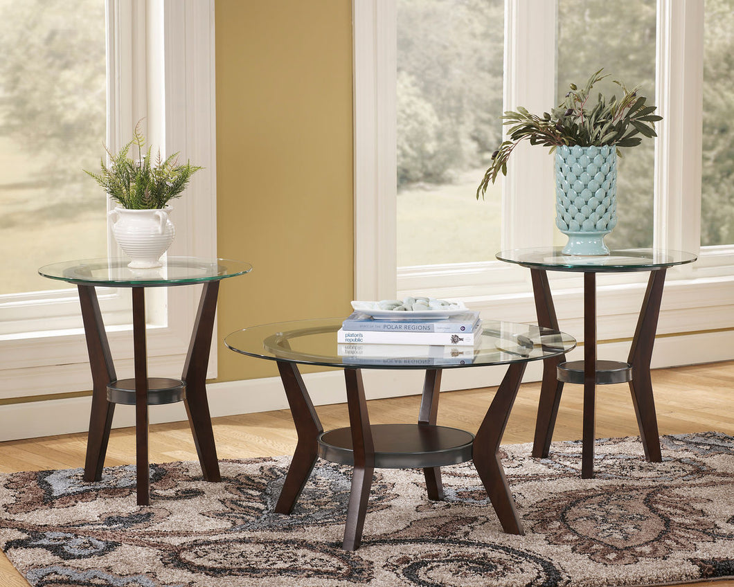 Fantell Dark Brown Occasional Table Set