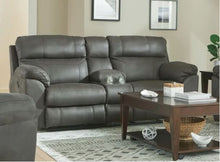 Load image into Gallery viewer, Atlas Charcoal Reclining Loveseat
