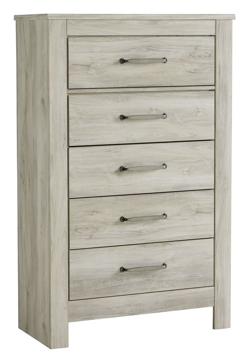 Bellaby Whitewash Five Drawer Chest - WCC Furniture & Mattress Center Lafayette & Lake Charles
