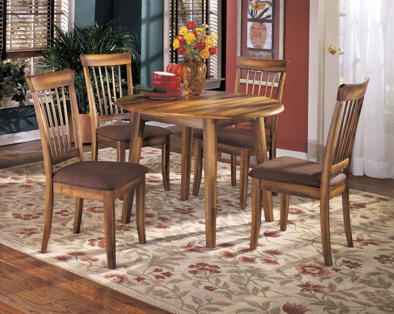 Berringer 5 Piece Round Drop Leaf Dining Set - WCC Furniture & Mattress Center Lafayette & Lake Charles