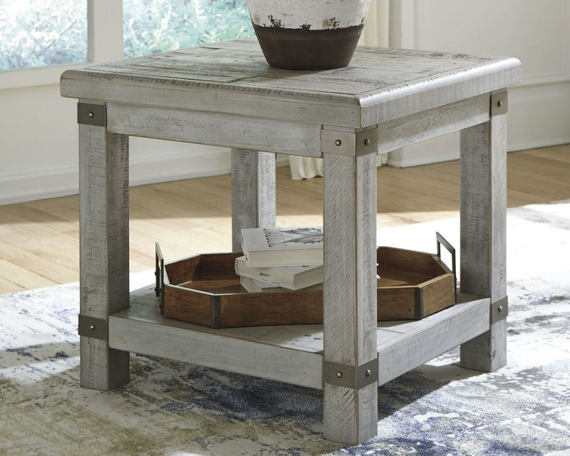 Carynhurst White Wash Gray Rectangular End Table - WCC Furniture & Mattress Center Lafayette & Lake Charles