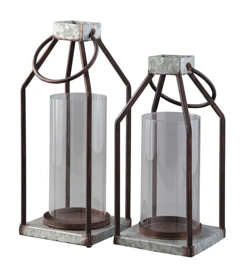 Diedrick Gray/Black Lantern Set - WCC Furniture & Mattress Center Lafayette & Lake Charles
