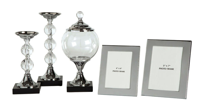 Diella Silver Finish Accessory Set (5/CN) - WCC Furniture & Mattress Center Lafayette & Lake Charles