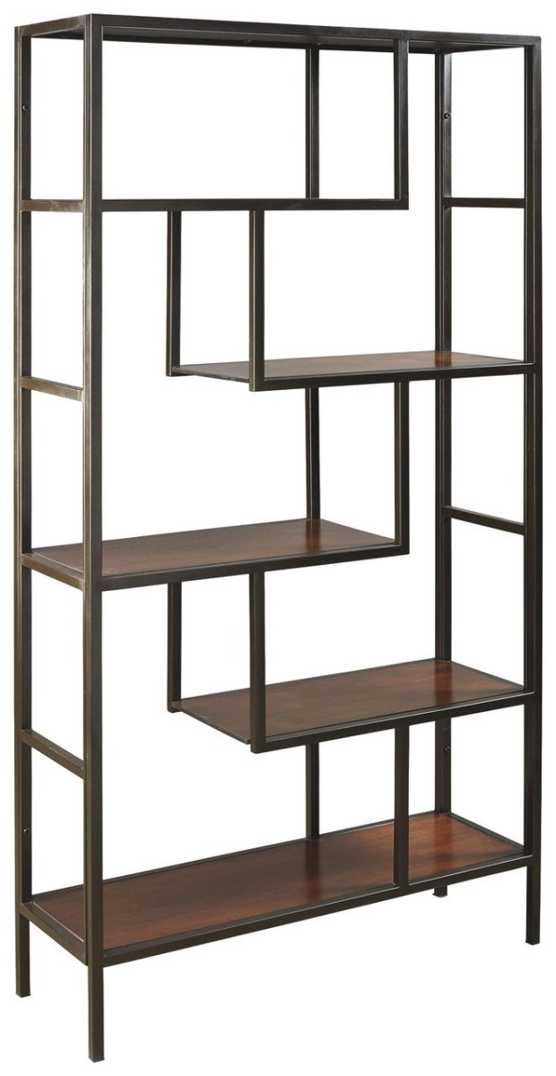 Frankwell Brown/Black Bookcase - WCC Furniture & Mattress Center Lafayette & Lake Charles