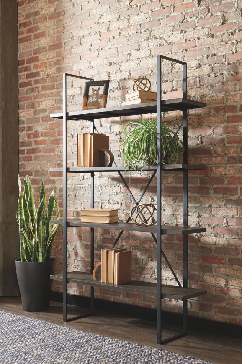 Gilesgrove Black/Gray Bookcase - WCC Furniture & Mattress Center Lafayette & Lake Charles
