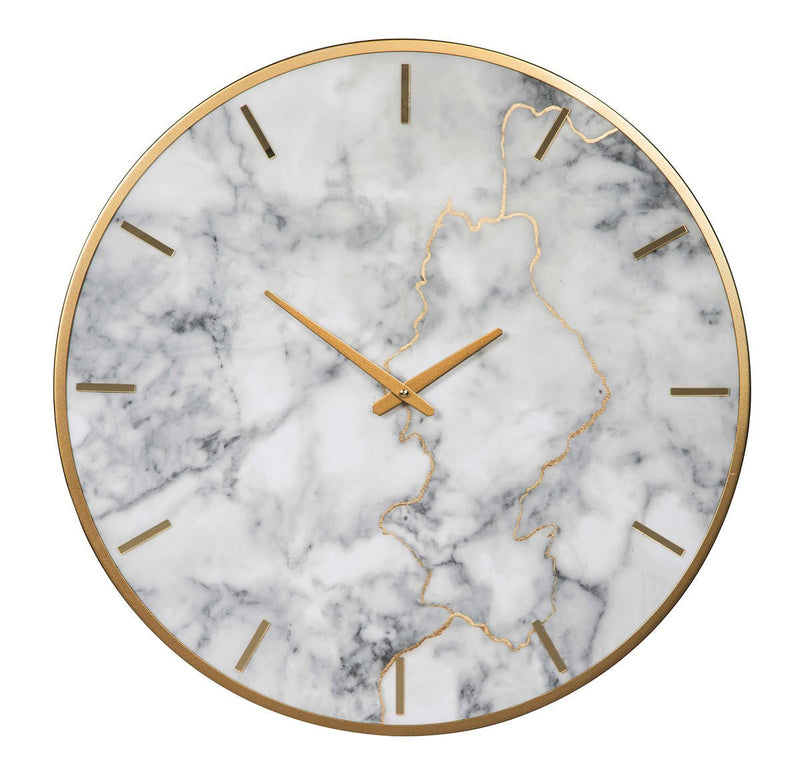 Jazmin Gray/Gold Finish Wall Clock - WCC Furniture & Mattress Center Lafayette & Lake Charles
