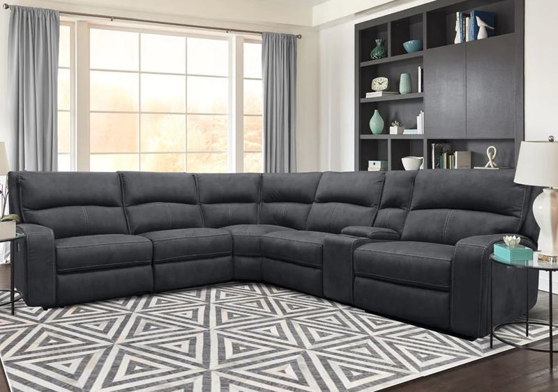 Jess Slate 6 Piece Power Reclining Sectional - WCC Furniture & Mattress Center Lafayette & Lake Charles