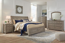 Load image into Gallery viewer, Lettner Light Gray King Platform Storage Bed
