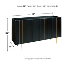 Load image into Gallery viewer, Brentburn Black/Gold Finish Accent Cabinet
