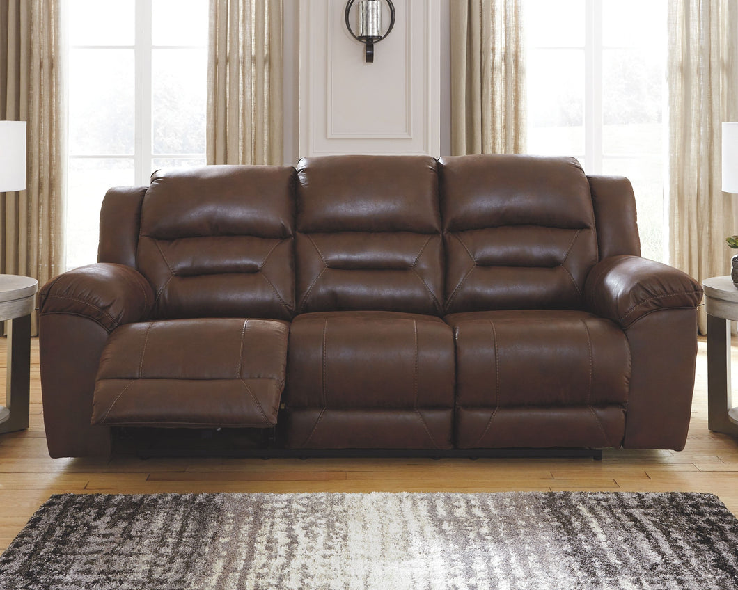 Stoneland Chocolate Reclining Power Sofa/Couch