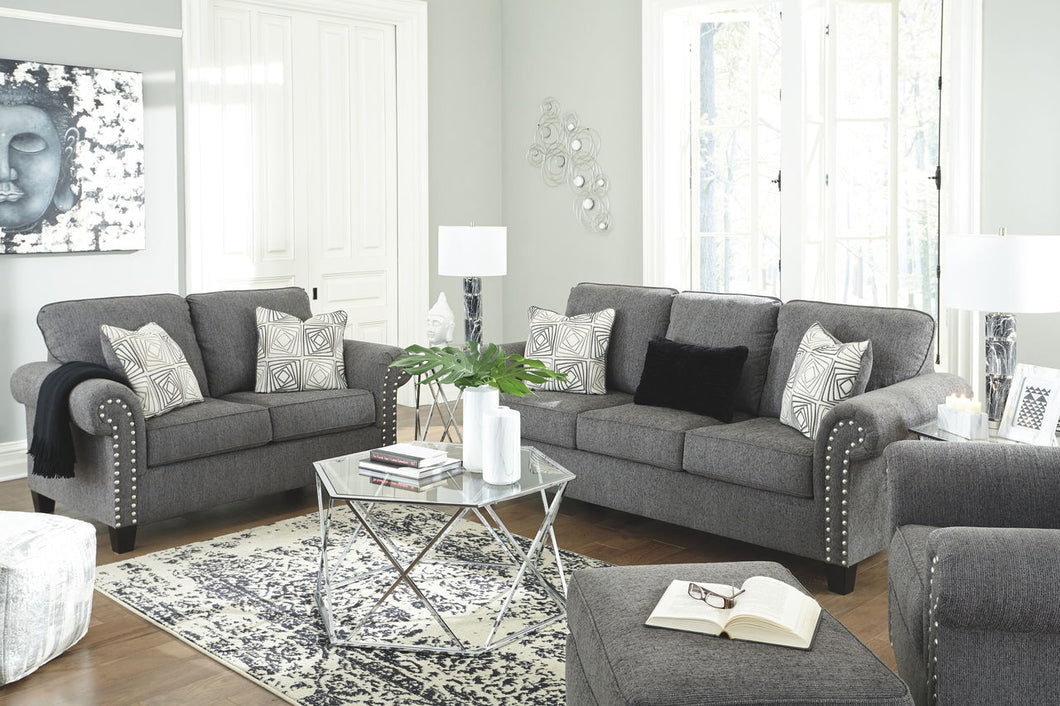 Agleno Charcoal Sofa/Couch & Loveseat
